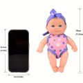 Mini Silicone Reborn Dolls Realistic Smiling Newborn Baby Doll Simulation Baby Dress Up Soft Rubber Doll For Girls Toddler Gift. 