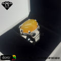 Natural Zard Aqeeq Ring , Yellow Agate Ring , 925 Silver "Chandi" Ring With Yellow Aqeeq Stone. 