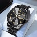 Olives Top Brand Luxury Man Wristwatch Waterproof Luminous Date Week Men Watches Stainless Steel Quartz Men's Watch. 