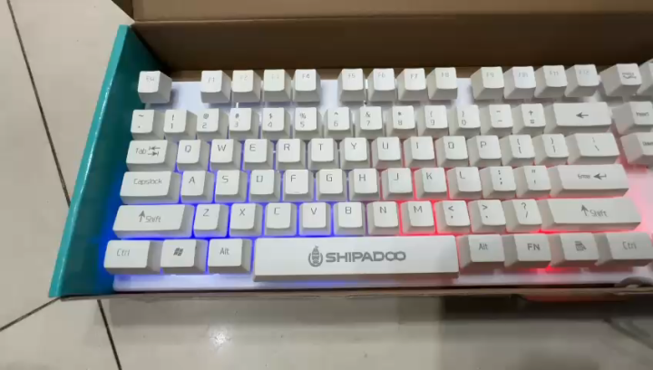 AOC KM100 Cool Backlit Keyboard and Mouse Combo Ergonomic Waterproof Keyboard Color Backlight for Computer PC Laptop  Extra 2% Off