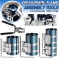 Piston Ring Compressor 3/4/6 Inch Ratchet Clamp Disassembly Tool Set- Adjustable 53-175mm Car Piston Ring with Piston Ring Plier. 