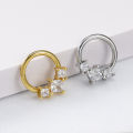Cubic Zirconia Flower Hinged Segment Nose Ring piercings Stainless Steel Nose Hoop Septum Clicker Earrings Piercing Jewelry.