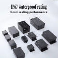 Electrical Flame-Retardant Waterproof Box, Outdoor Sealed Distribution Box, Black Waterproof Plastic Junction Box.