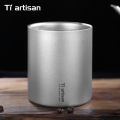 Tiartisan 380ml Titanium Handless Coffee Mug Double-walled Anti-scald Water Tea Cup For Outdoor camping picnics. 