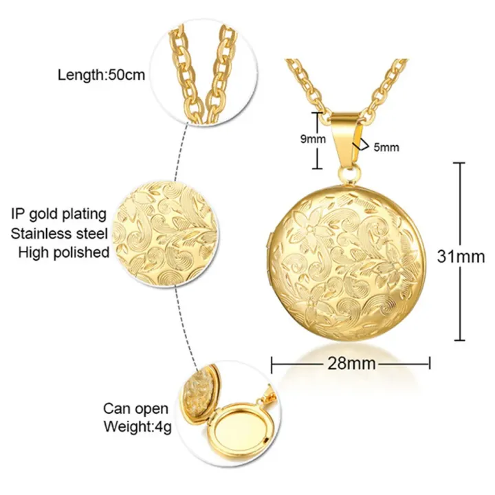 Stainless%20Steel%20Openable%20Photo%20Locket%20Necklace%20For%20Women%20Pendant%20Hold%20Picture%20Gold%20Silver%20Color%20Chain%20Girls%20Birthday%20Jewelry%20-%20Image%202