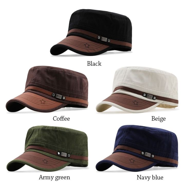 Men%20Unisex%20Army%20Hat%20Baseball%20Cap%20Cotton%20Cadet%20Hat%20Military%20%20Breathable%20Combat%20Fishing%20Flat%20Adjustable%20Cap%20-%20Image%206