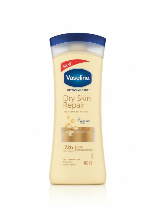 Vaseline Intensive Care Dry Skin Repair Body Lotion 400ml - পিউর ওট এক্সট্র্যাক্ট সহ ৭২ ঘণ্টা ময়েশ্চারাইজার