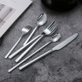 Western Tableware Black Dinnerware Set 6 Pieces Cutlery Set Stainless Steel Knife Fork IceTea Spoon Party Classic Silverware Set. 