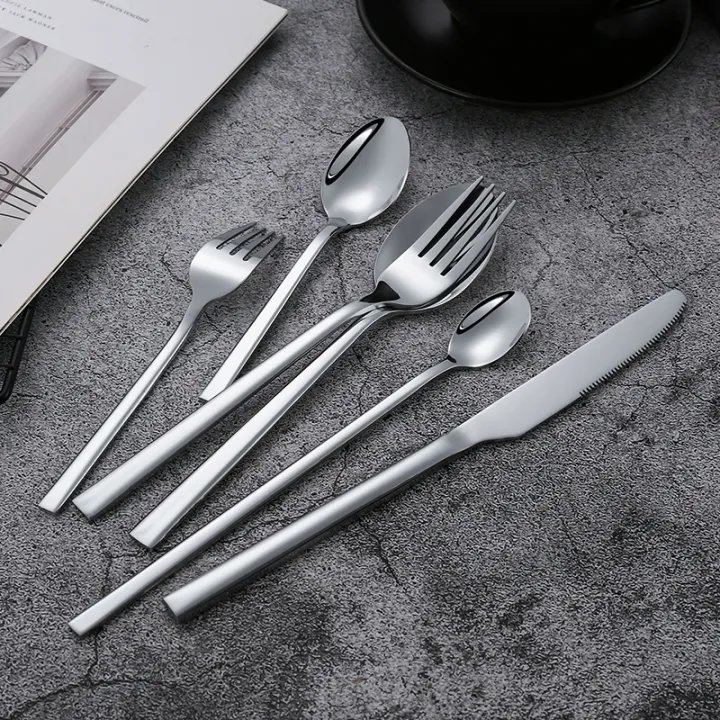 Western%20Tableware%20Black%20Dinnerware%20Set%206%20Pieces%20Cutlery%20Set%20Stainless%20Steel%20Knife%20Fork%20IceTea%20Spoon%20Party%20Classic%20Silverware%20Set%20-%20Image%204