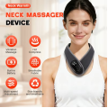 Electric Neck Heating Massager, Heated Neck & Shoulder Pillow with 5-Level Temperature Control and Vibration Massage. 