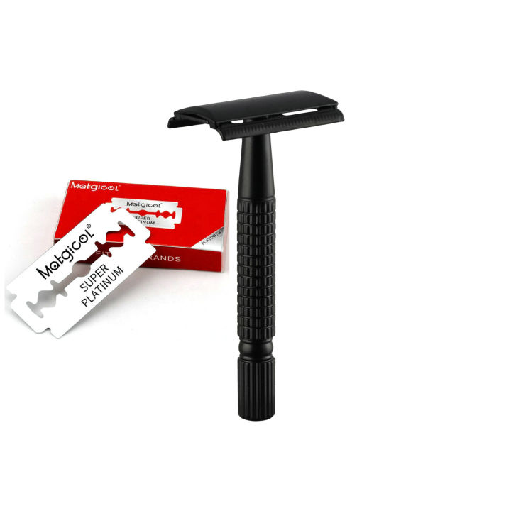 Double Edge Metal Safety Razor for Men -Includes 10PCS Razor Blades ...
