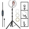 12 Inch LED Ring Light with Adjustable Stand & Phone Holder for Live Streaming, Video Recording, Photography, and Makeup Tutorials. 