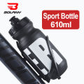 BOLANY 610ML Cycling Bike Water Bottle Bicycle Portable Kettle with Cover Matte Plastic Sports Bottle Outdoor Supplies.