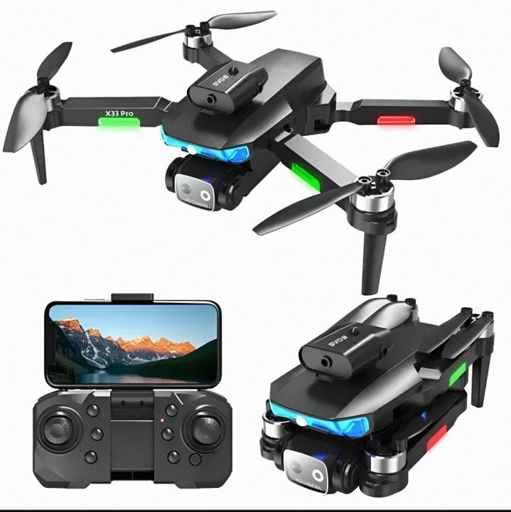 Sensor For Optical Avoidance {REMOTE DISPLAY] Drone 4K HD Three Camera Professional Brushless Motor Optical Flow oObstacle Avoidance Remote Control Drone with Remote Display DSp
