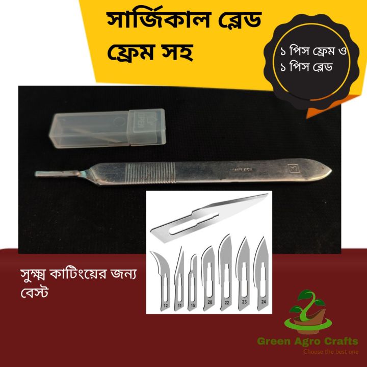 Surgical blade with frame