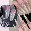 1/2/3boxes Mini 1.5-2mm White Half Round Flat Pearl Beads Nail Charms Decoration Manicure Korean Part Accessories Nail Supplies. 