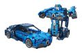 Engine-Morph Stem Building Toys for Kids - 2 in 1 Pull-Back Building Blocks Car, Building Kit Racecar Toys Transform into Robot _ Blue. 