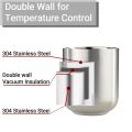 Set of 2 Mugs Stainless Steel Insulated Metal Cups Double Wall Tumbler Water Cup 280ml for Home Restaurant Camping Drinkware.