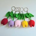 handmade crocbet tulip keychain. 