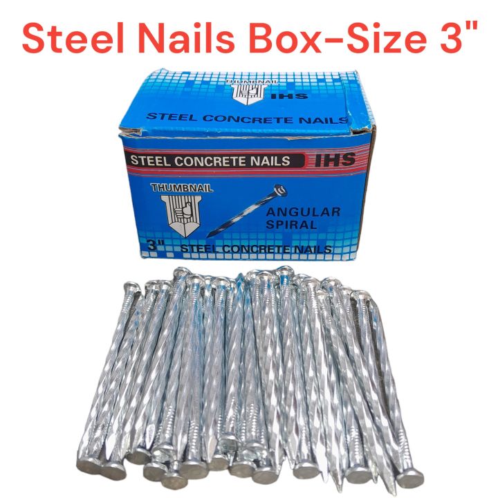 Pack of Box, Steel Concrete Nails, Size is 3" inches/ Concrete Nails for Hardened Home Wall!!