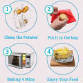 Microwave Potato Bag Reusable Express Microwave Potato Cooker Bag Baked Potato Cooker Perfect Potatoes 4 Minutes Red Baked Pouch. 