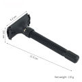 YINTAL Adjustable Butterfly Open Double Edge Safety Razor Set Matte BLACK Brass Razors 1 Razor 1 Base 5 Blades. 