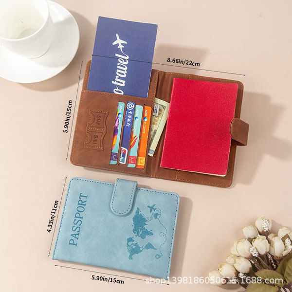 Slim Travel Passport Holder Fashion Wallets Safe & Security RFID protection Magnetic Button PU Leather  Enough Space and Sim Card Holder