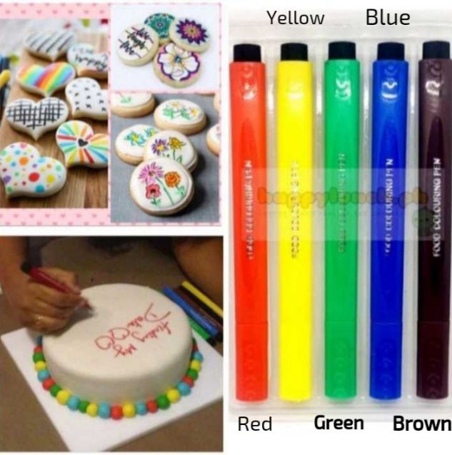 Food Coloring Markers Food Writer Pen Fine-Tip Edible Markers DIY for Fondants Biscuits Cakes Chocolate for baking tools