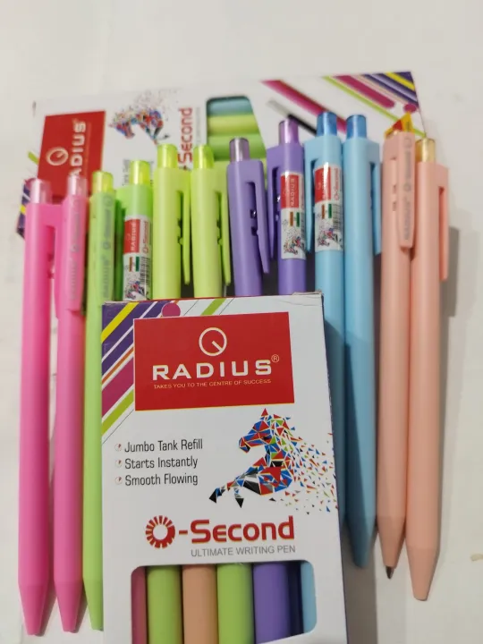 Radius%20Colorful%20Ball%20Pen%20Black/%20Blue%20Ink%2012%20Pcs%20Set%20-%20Image%207
