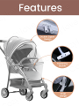 Stroller Mosquito Net with Strong Support Frame | Zipper Design, Breathable Fine Mesh for Baby Protection. 