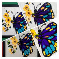 Multicolor Butterfly Punch Needle Wall Hanging. 
