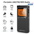 Mini Portable AM FM NOAA Radio Weather Radio Mini Pocket Radio Excellent Reception Large LCD Screen Digtail Alarm Clock Radios. 