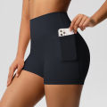 Women Sports Short With PocketedYoga Legging Shorts Squat Proof High Waist Fitness Tight Shorts Quick Drying Cycling Workout Gym. 