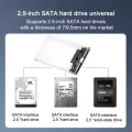 2.5" Hard Drive Enclosure, ABS Material, Transparent Tool-Free External Storage Case for 7mm/9.5mm SATA HDD & SSD. 