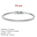 Silver Color 2.5/3/4/5mm Zircon Tennis Bracelet For Women Men Dazzling Crystal Hand Chain Wedding Punk Fashion Jewelry.
