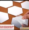 Silver Acrylic Mirror Hexagon 3d Wall Sticker Sets Decore Art Hexagonal Design Decoration For Home. 