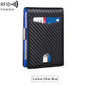 Minimalist men's RFID blocking multi-functional ultra-thin 12-card wallet, front pocket bi-fold solid color portable card holder. 