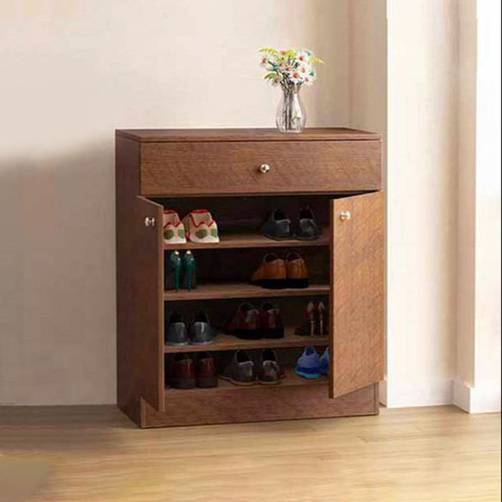 Regal Antique LITTLE TREE Shoe Rack For Home & Office Use, 4-Tier 2-Door With 1 Locker Drawer Shoe Cabinet, MDF Shoes Storage Cabinets for Entryway 36/24''