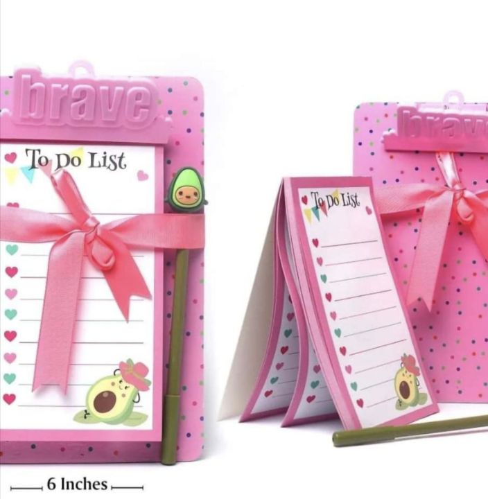 Todo list stationery pad diary with pen and clipboard