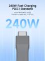 Short USB4 Cable 240W Fast Charging U-Shaped USB C Cable 40Gbps 8K Video for iPhone 16 15, iPad, SSD, Thunderbolt 4/3 Hub.