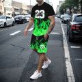 Men's T-shirt set summer fashion creative 3D printed pattern size 23 printed shorts short sleeved combination casual two-piece s.