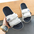 Men's Outdoor Slippers Indoor Casual Slippers Non-slip Soft Bottom Hook Loop Slippers Fashionable Beach Summer Sandals Flip-flop. 
