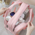 Large Capacity Transparent Dry Wet Separation Double-Layer Wash Bag Frosted PU Travel Portable Handheld Bath Storage Bag GF32. 