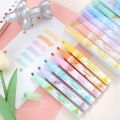 6 Assorted Pastel Colors Chisel Tip Marker Pen Fluorescent Fragrance Stamp Highlighter for Kawaii Stationery. 