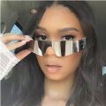 Cycling Punk One Piece Sunglasses Women Goggle Mirrored Y2K Sun Glasses Men 2000'S Wrap Around Eyeglasses Fashion Eyewear. 