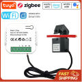 Tuya ZigBee WiFi Smart Energy Meter 80A Current Transformer Clamp Ammeter KWh Electricity Power Meter For Alexa  Home. 
