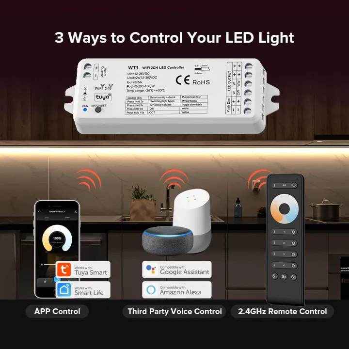 TUYA%20WiFi%20RF%202CH%20LED%20Controller%20DC%2012V%2024V%20Smart%20Dimmer%20With%20Push%20Dimming%204%20Zone%202.4G%20Remote%20Controller%20for%20WW%20CW%20CCT%20LED%20strip%20-%20Image%202