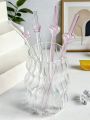 1/3/5pcs Reusable Heart & Butterfly Glass Straws, Valentine's Day Party Favors, Perfect for Cocktails, School Use,  Ideas. 