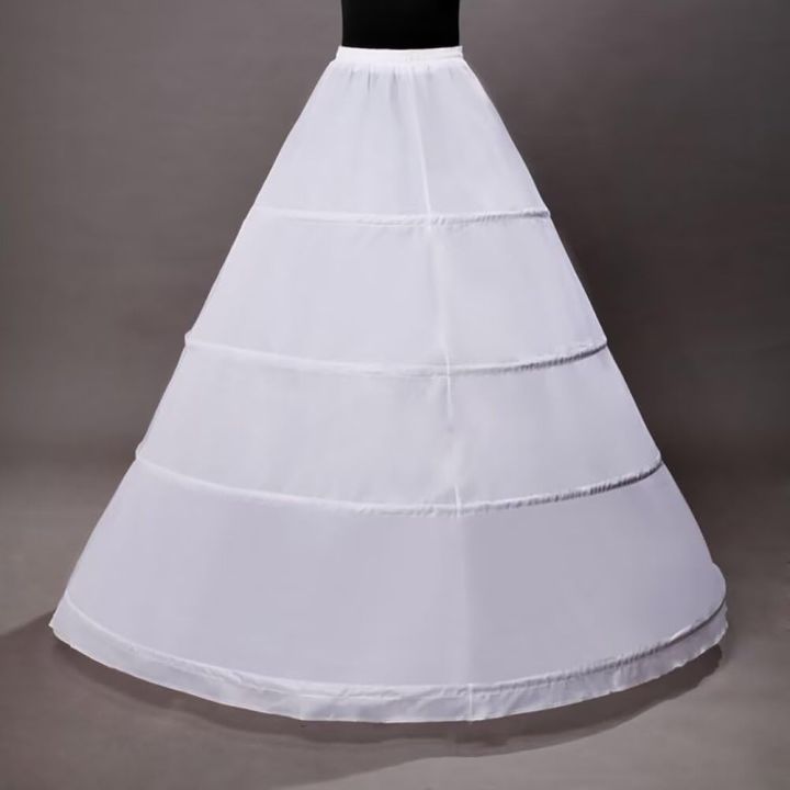 Women's 4-Hoop Petticoat Crinoline Underskirt for Wedding Ball Gown Tutu Tulle Slips Skirt