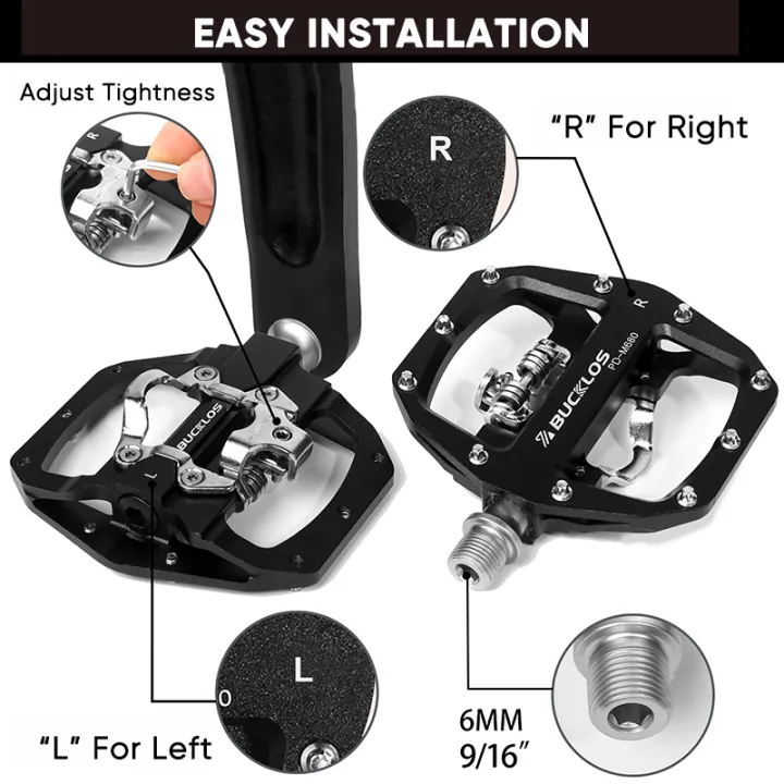 BUCKLOS%20Mtb%20Pedals%20for%20Bicycle%20Dual%20Function%20Mountain%20Bike%20Pedal%20Platform%20Clip%20Flat%20Pedals%20Fit%20SPD%20MTB%20Bicycle%20Paddle%20Bike%20Part%20-%20Image%205